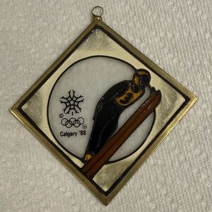 Calgary '88 Olympic Skiing Stained Glass
